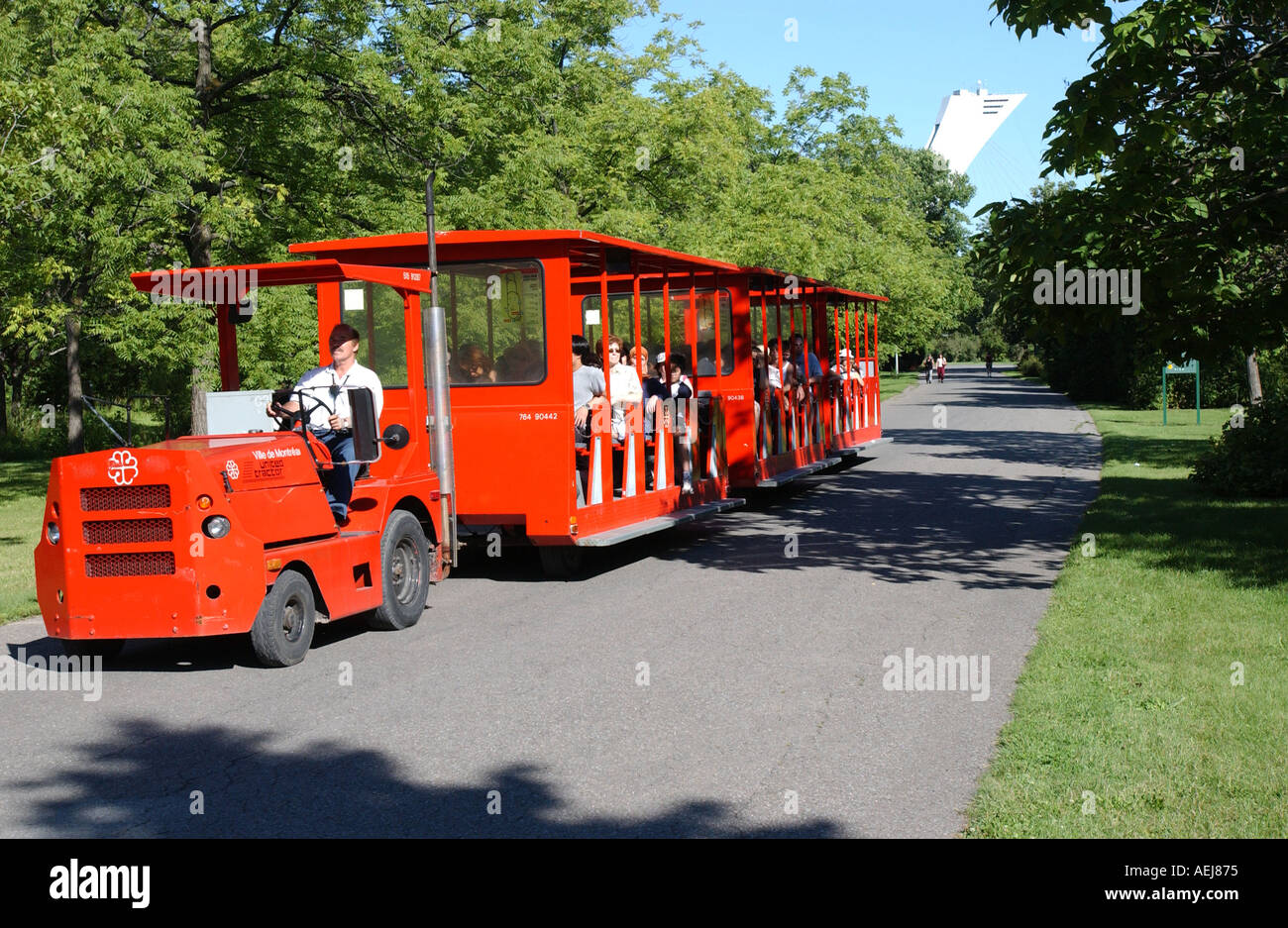Train touristique des jardins botaniques Montréal Québec Canada Banque D'Images