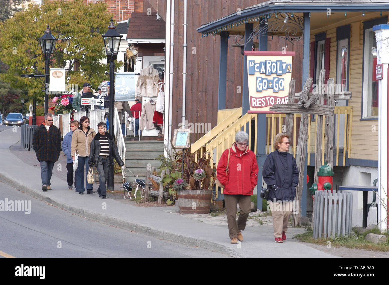 Rue principale St Sauveur laurentides Québec Canada Banque D'Images