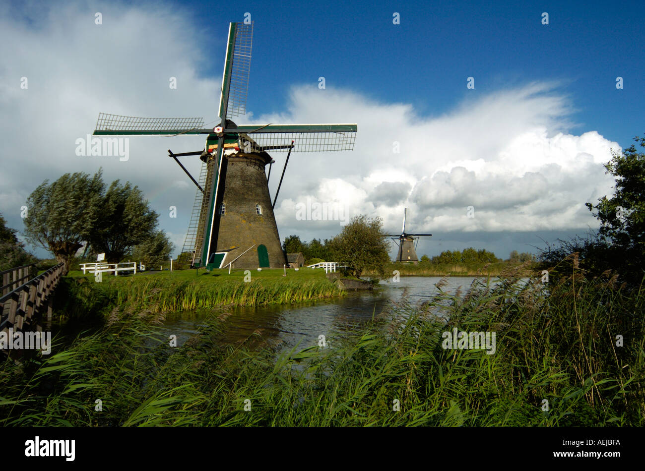 Les moulins à vent de Kinderdijk la Hollande Banque D'Images