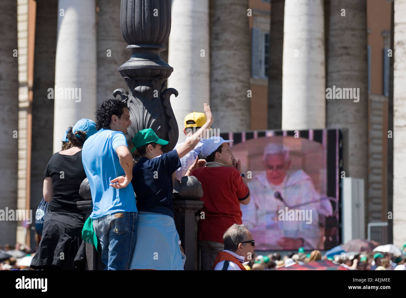 Piazza San Pietro Vatican St Peters Rome Masse Mercredi Banque D'Images