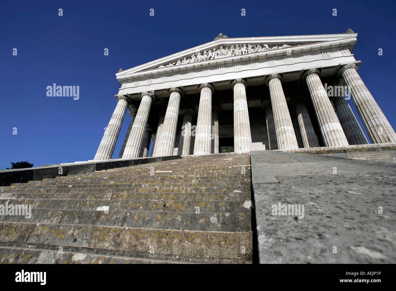 Vue vers le Walhalla, de Donaustauf, Regensburg, Bayern, Allemagne Banque D'Images