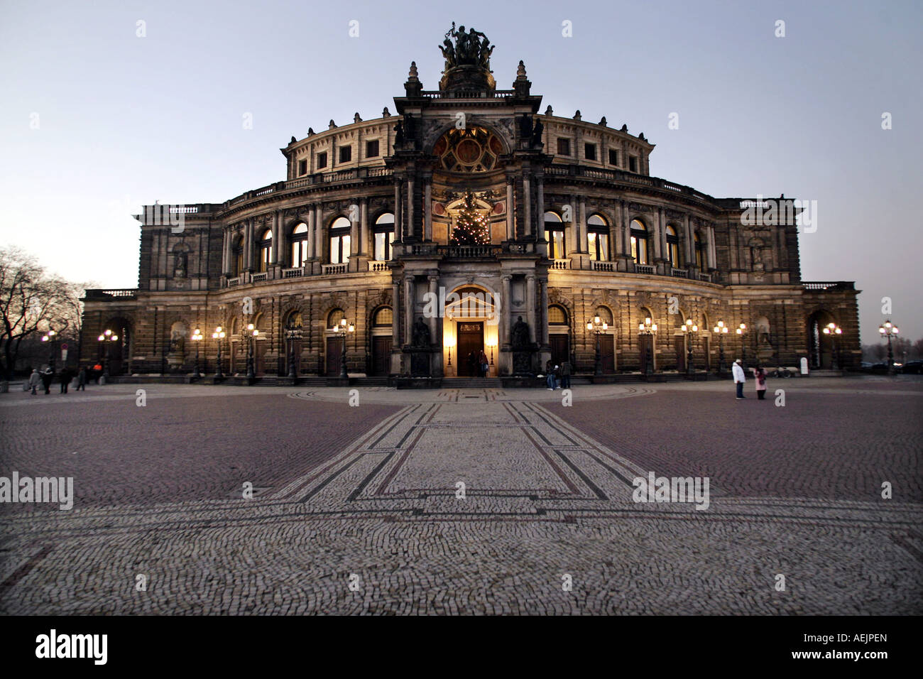 L'Opéra Semper de Dresde, Saxe, Allemagne Banque D'Images