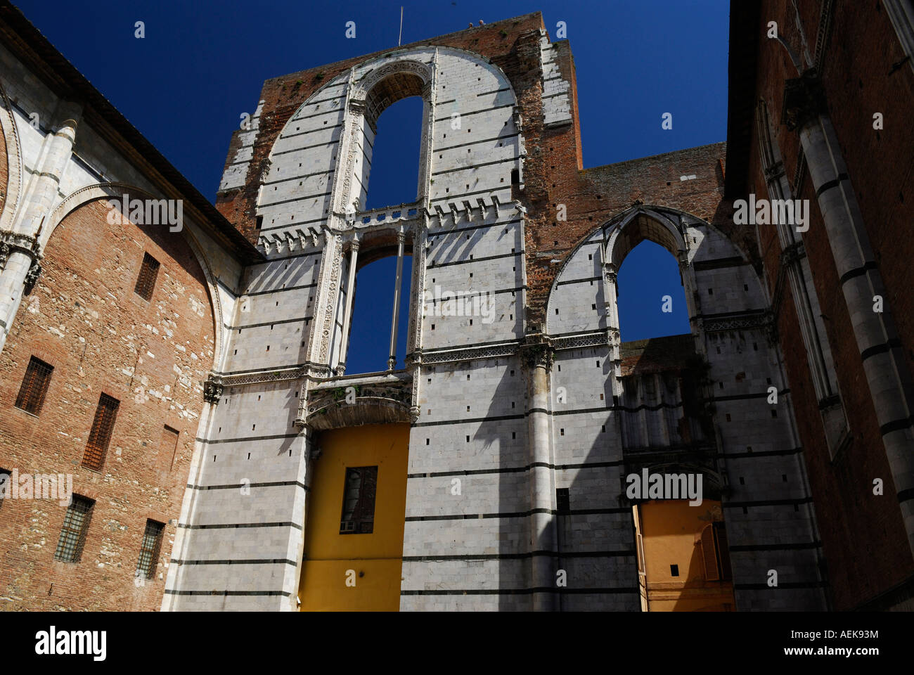 Façade inachevée de l'ajout proposé de Duomo à Sienne Toscane Italie Banque D'Images