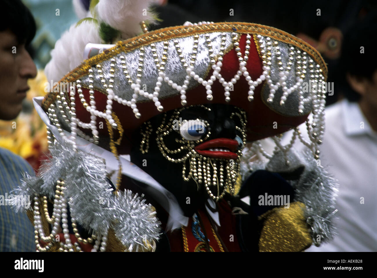 Andes Pérou danseur masqué Banque D'Images
