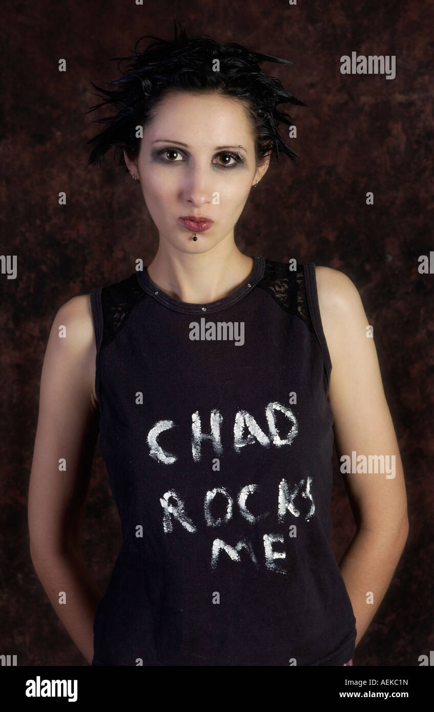 Un portrait d'une fille punk goth Banque D'Images