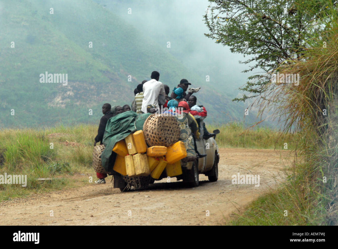 Surchargé, d'Ouganda, de la vallée de Semliki Banque D'Images