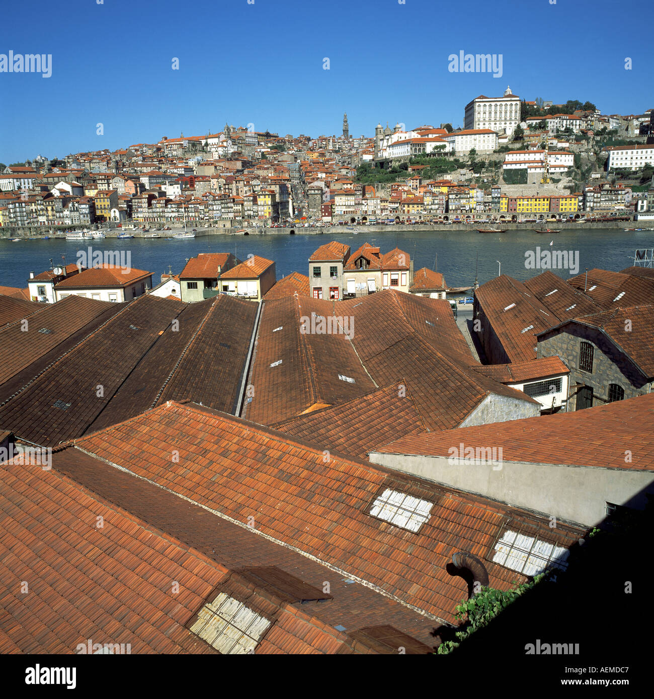 Port Vila Nova de Gaia, chais, Douro et Porto, Portugal skyline Banque D'Images