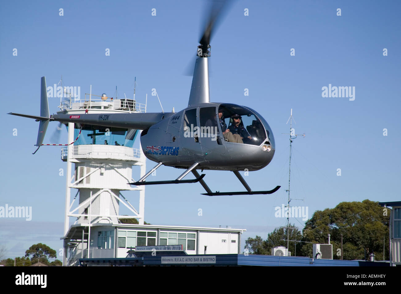 Vol hélicoptère R44 Banque D'Images