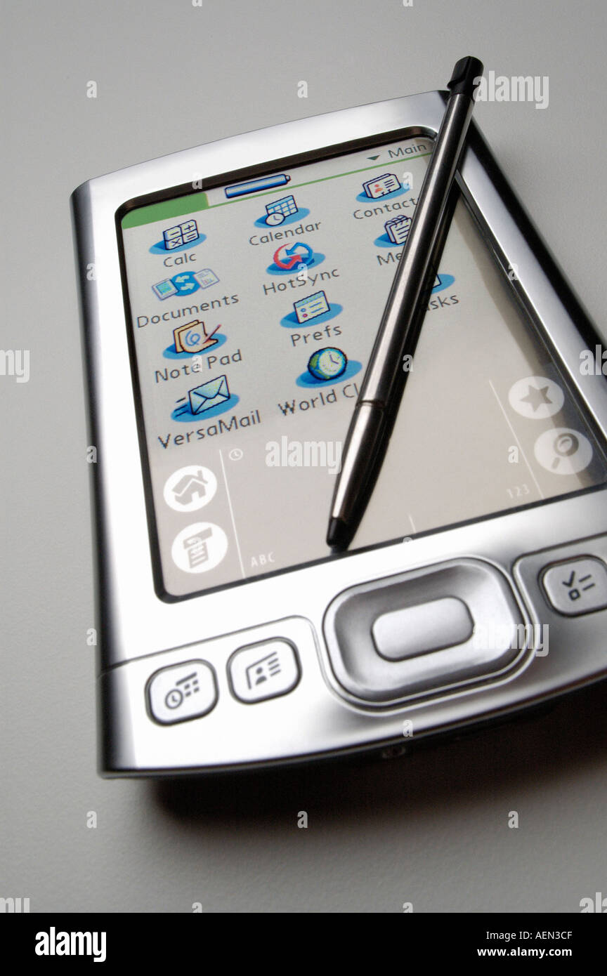 Organiseur PDA Palm Pilot avec stylet Banque D'Images