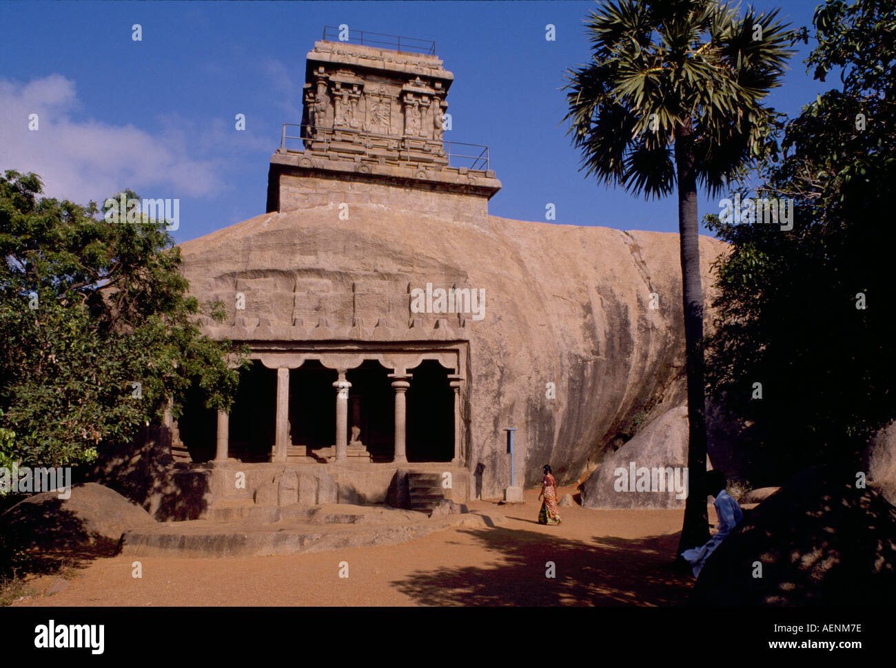 Kanchipuram, Varadaja Swami Tempel, Alter Leuchtturm Banque D'Images