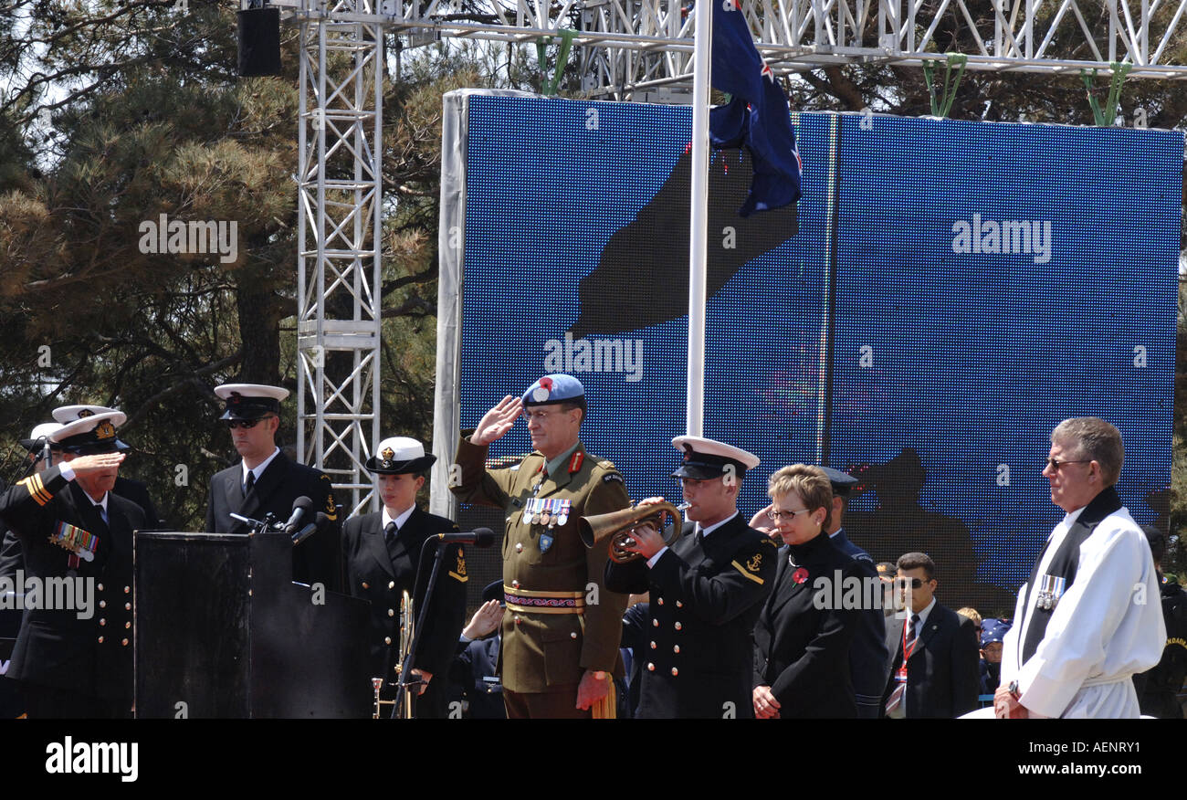 La Nouvelle Zélande service commémoratif de l'Anzac Day à Chunuk Bair, Gallipoli, en Turquie le 25 avril 200 Banque D'Images