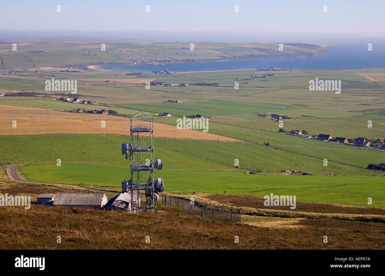 dh Wideforth Hill ST OLA ORKNEY télécommunications liaison relais micro-ondes antenne de mât de poste antenne de télécommunication pour îlot distant Banque D'Images