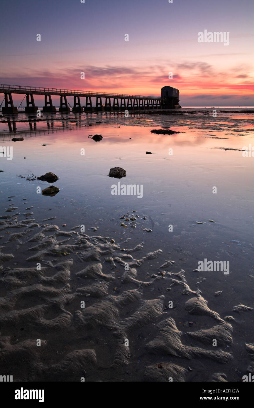 Bembridge lifeboat pier au lever du soleil, à l'île de Wight Banque D'Images