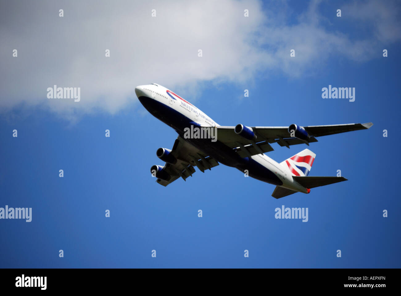 British Airways Boeing 747-400 décollant de l'aéroport de Heathrow, Middlesex, England, United Kingdom Banque D'Images