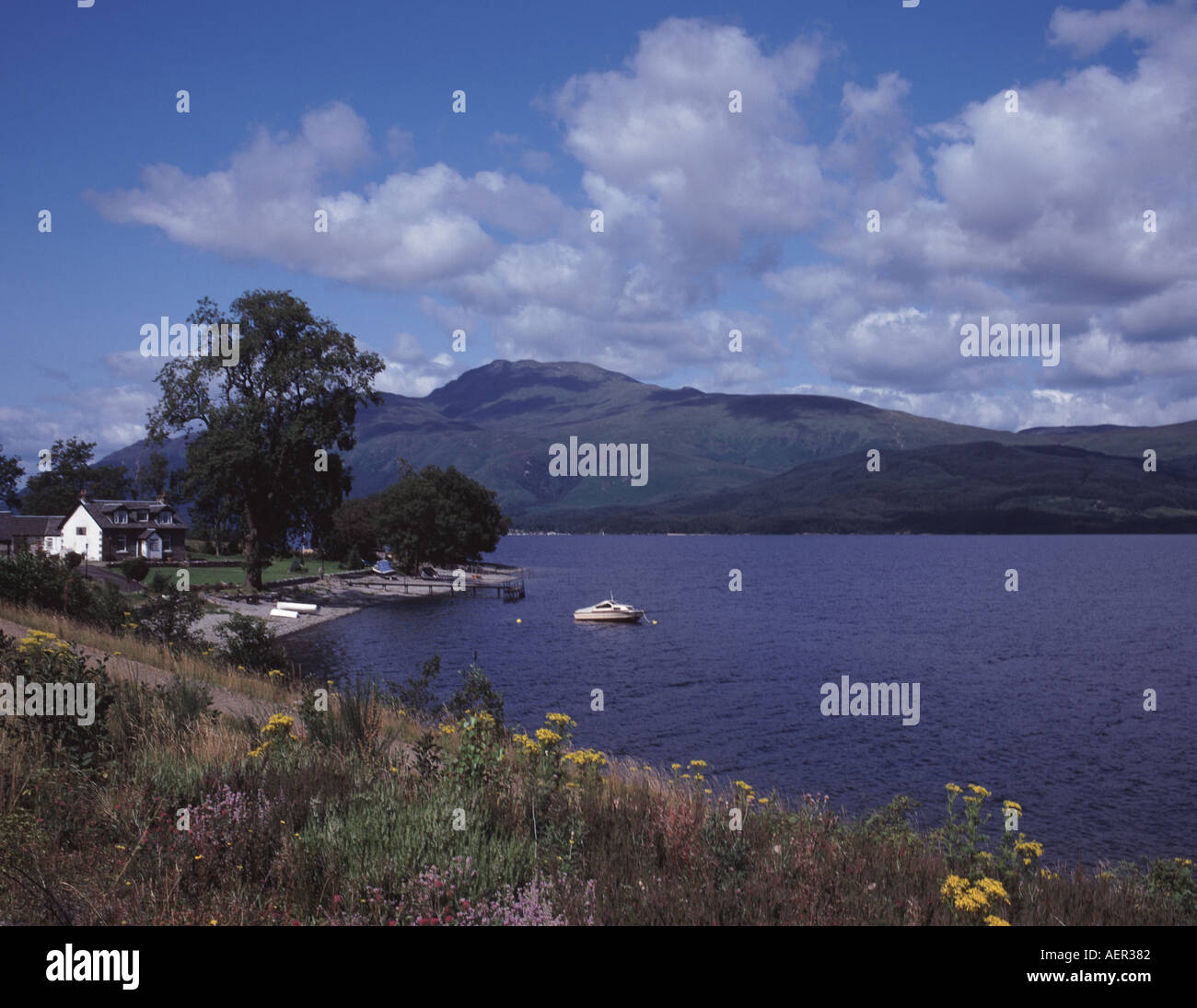 Uk Dunbarton shire le Loch Lomond et le Ben Lomond de près de Luss Banque D'Images