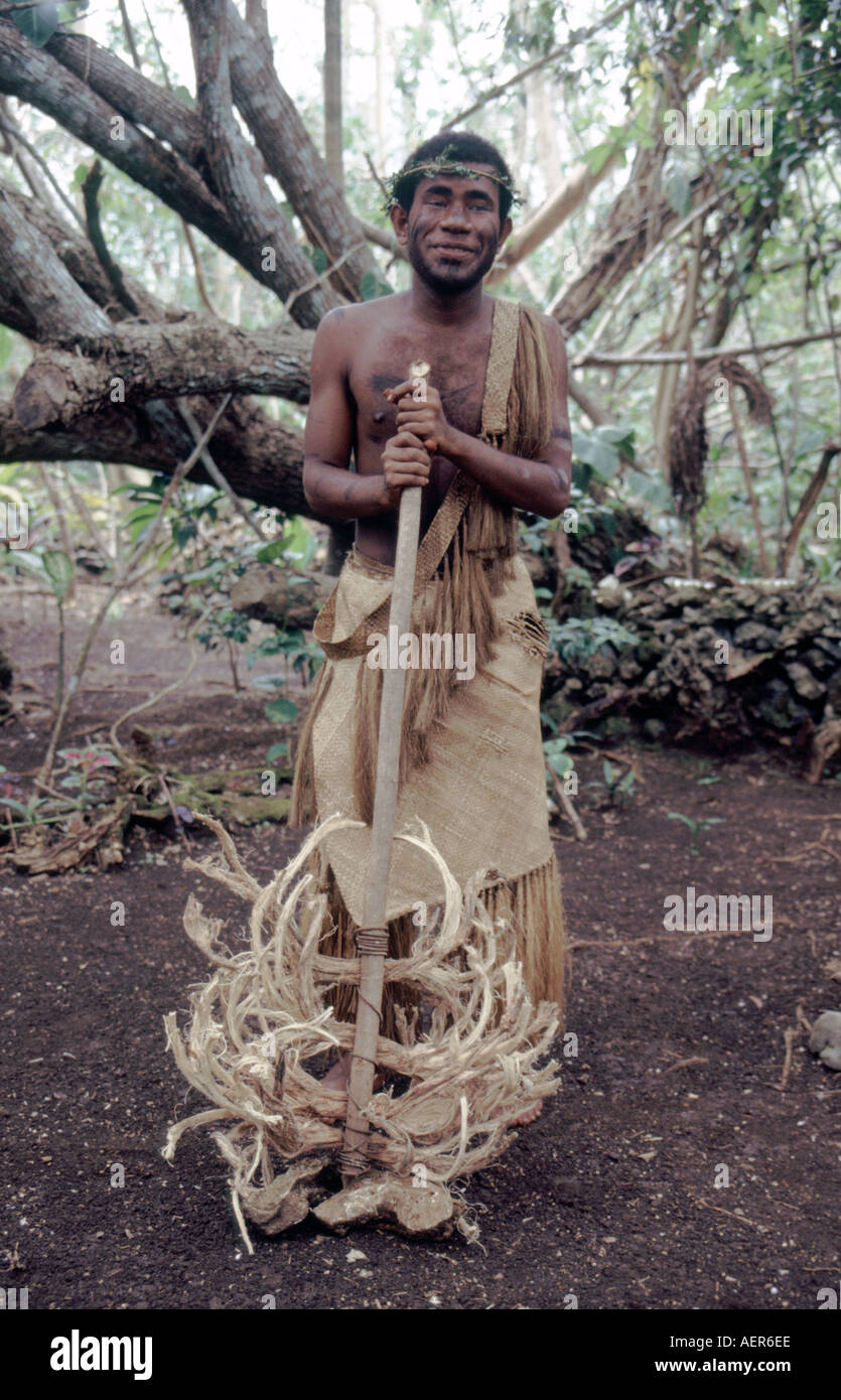 Démonstration de pêche Ekasup Village Culturel de l'île d'Efate Vanuatu Banque D'Images