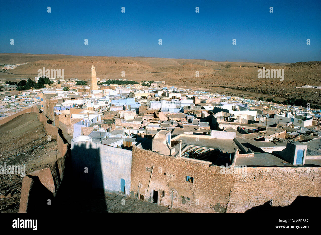 Village de beni isguen minaret du Mzab région Province de ghardaia Algérie Banque D'Images