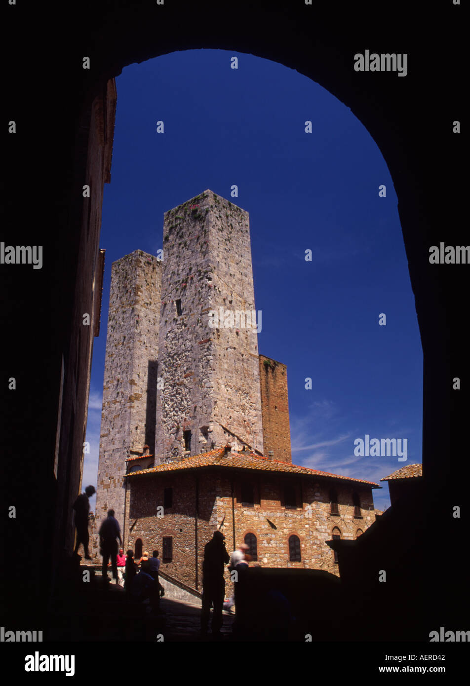 San Gimignano est une belle ville de TOURS riche en histoire situé dans la campagne toscane U N E S C O Monde Patrimoine Architectural Banque D'Images