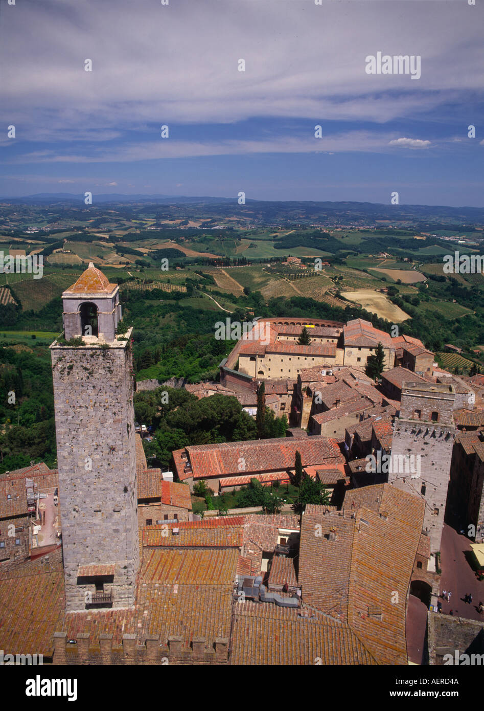 San Gimignano est une belle ville de TOURS riche en histoire situé dans la campagne toscane U N E S C O Monde Patrimoine Architectural Banque D'Images