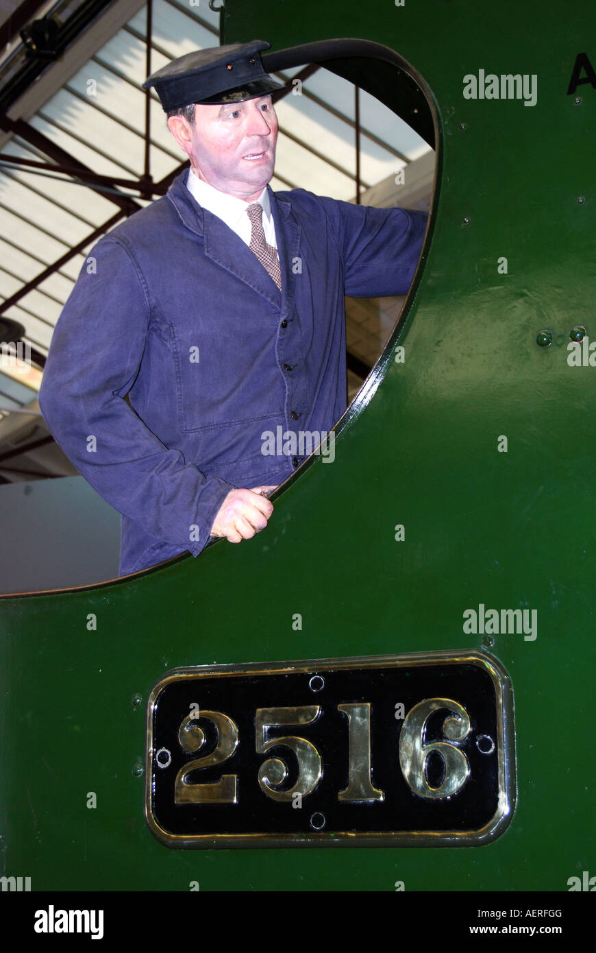 Conducteur de train, Swindon 'steam' Railway Museum, Swindon, Wiltshire, Angleterre, Royaume-Uni Banque D'Images