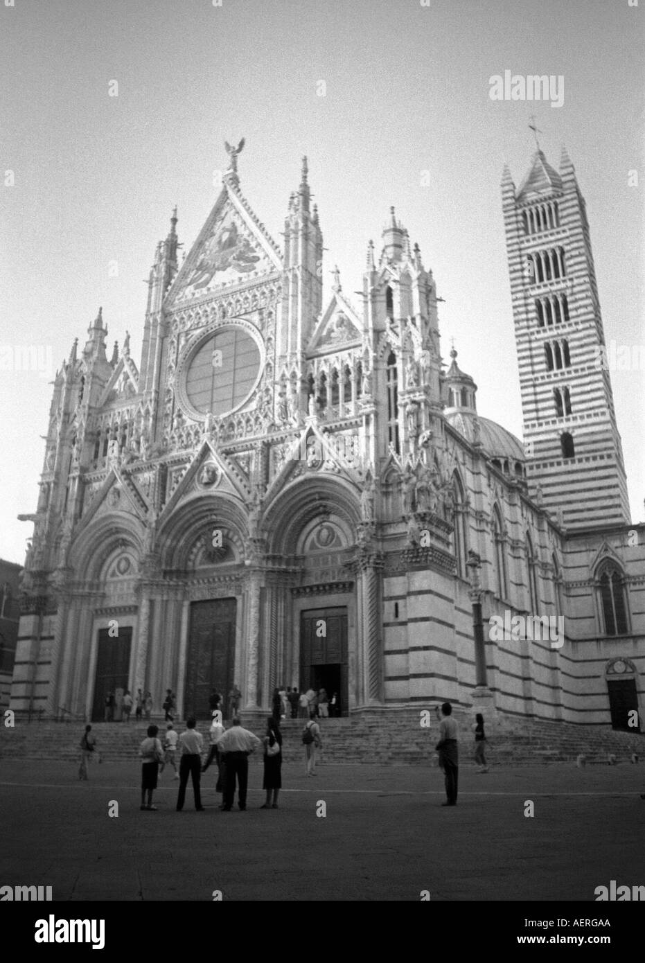 La Cathédrale Duomo sienne Dome & Clocher Campanile Site du patrimoine mondial de l'Toscane Toscana Italie Italia Europe Centrale Banque D'Images