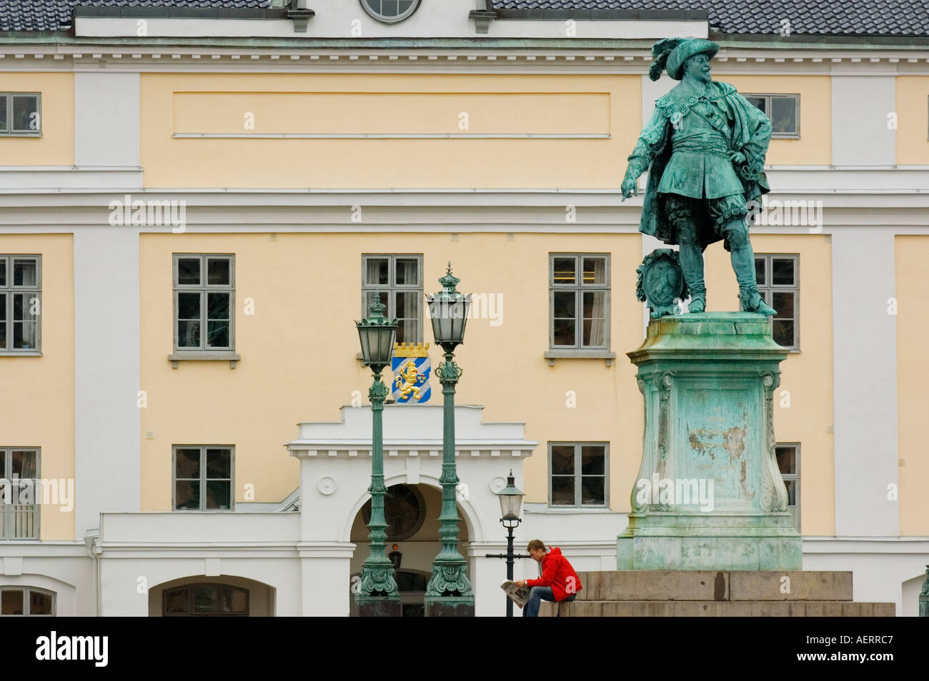 La Suède, Goteborg, Statue du Roi Gustav Adolf Banque D'Images