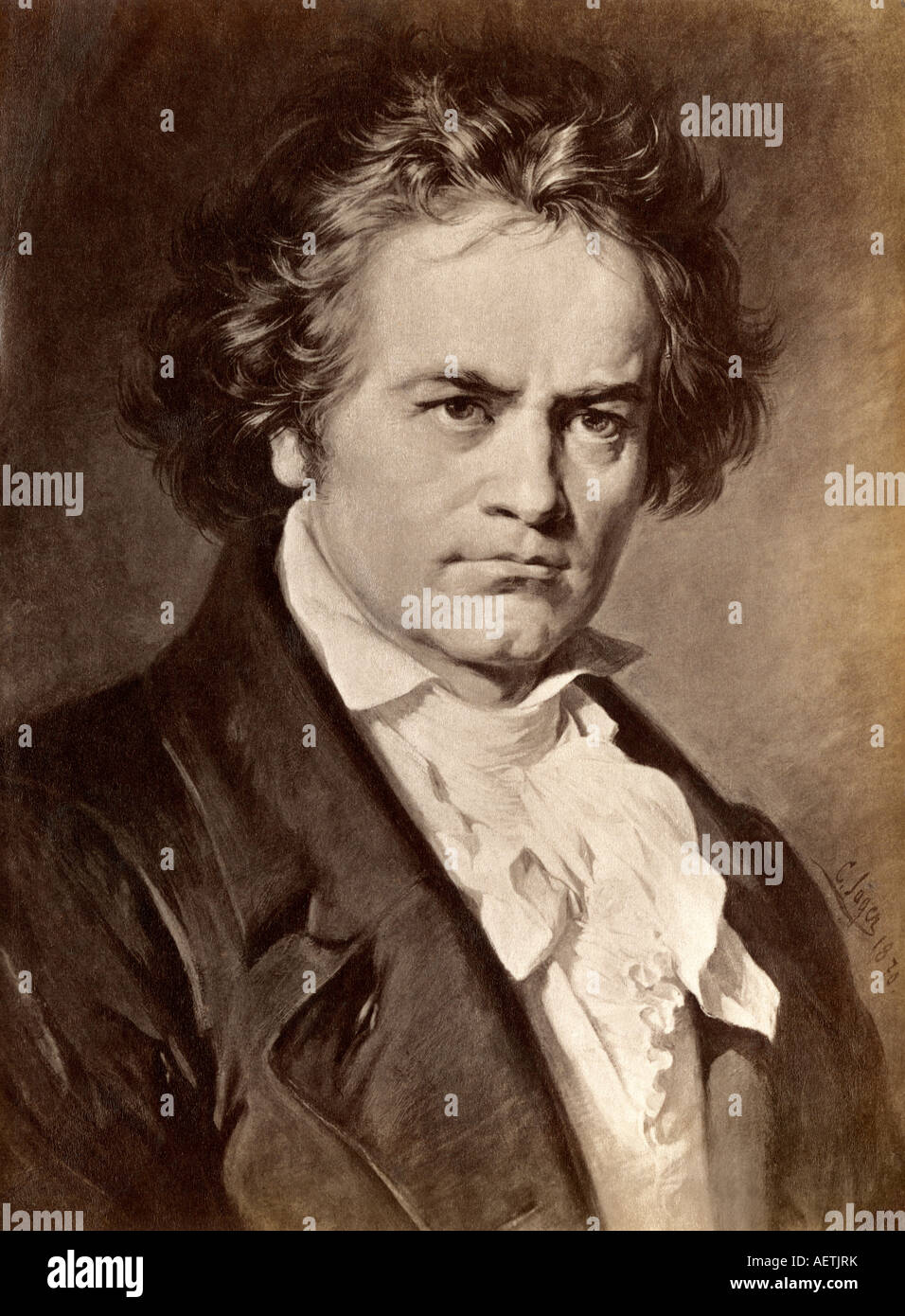 Ludwig van Beethoven. Photographie d'une illustration Banque D'Images
