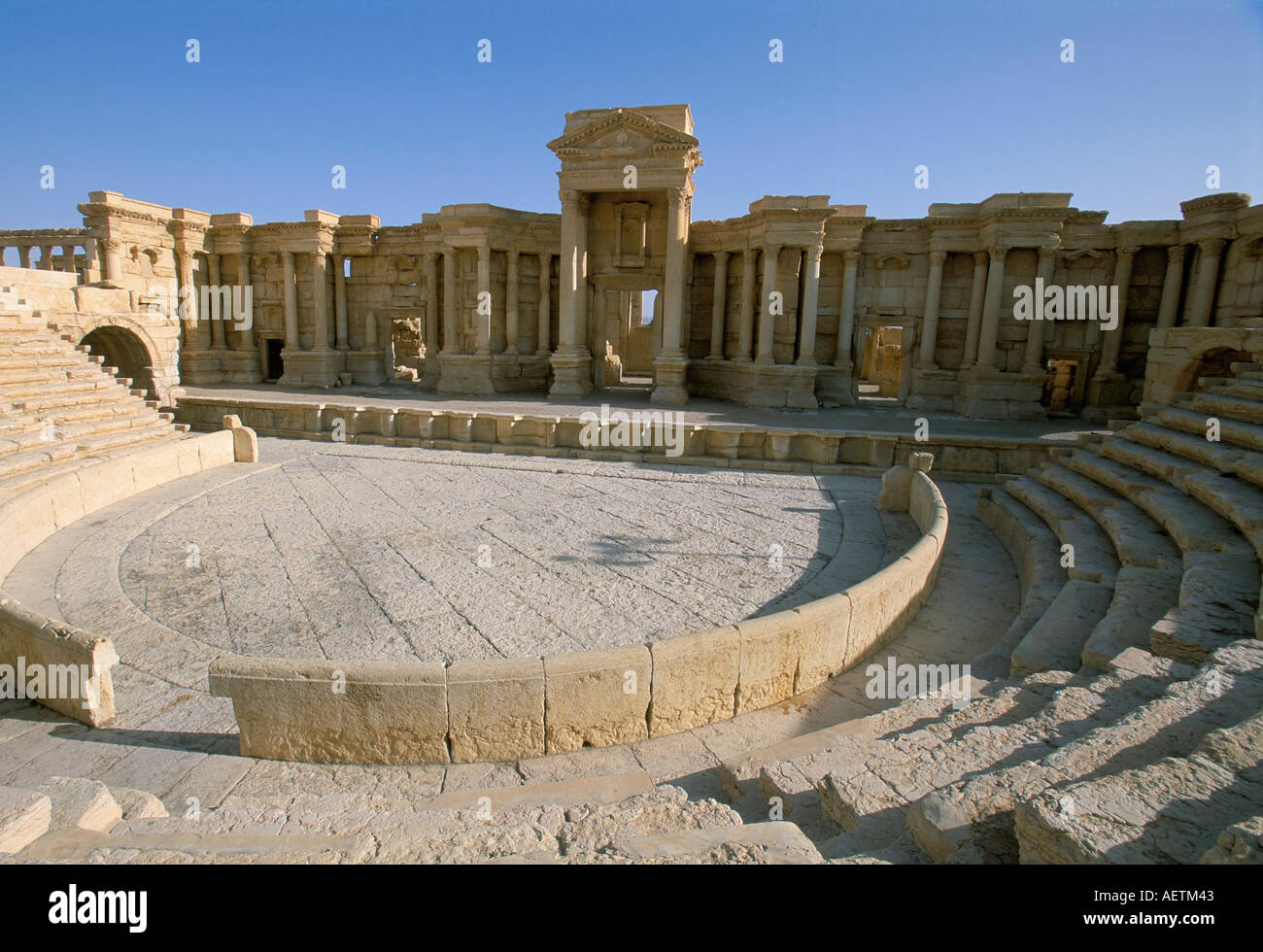 Site archéologique de Palmyre théâtre Site du patrimoine mondial de l'UNESCO La Syrie Moyen Orient Banque D'Images