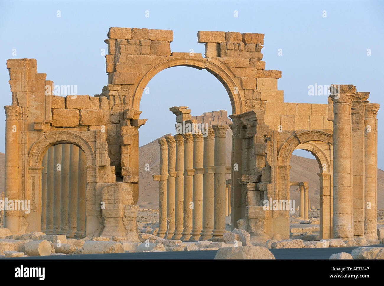 Ruines Palmyre Site du patrimoine mondial de l'UNESCO La Syrie Moyen Orient Banque D'Images