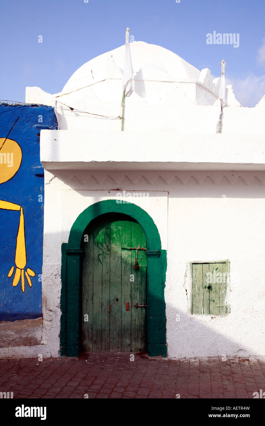 Bâtiment coloré dans la médina d'Azemmour au Maroc près d'El Jadida Banque D'Images