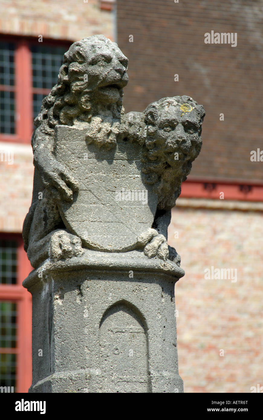 Statue en Huidenvettersplein, Bruges Belgique Banque D'Images