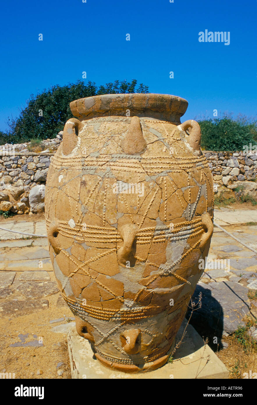 Jar Minoan Crète Malia Grèce Europe Méditerranéenne Banque D'Images