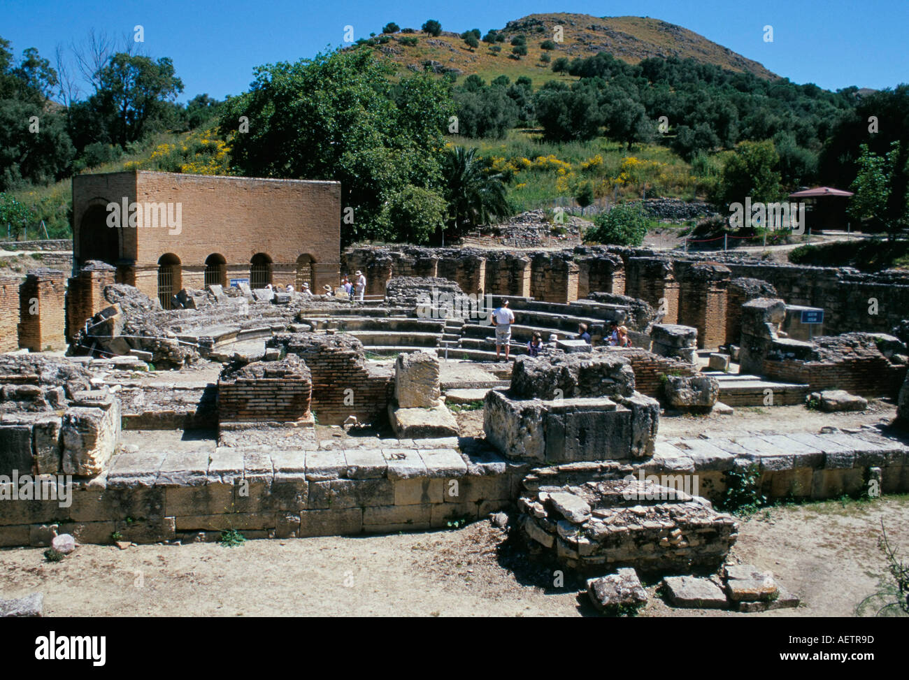 Ruines antiques à Gortyn île de Crète, Grèce l'Europe méditerranéenne Banque D'Images