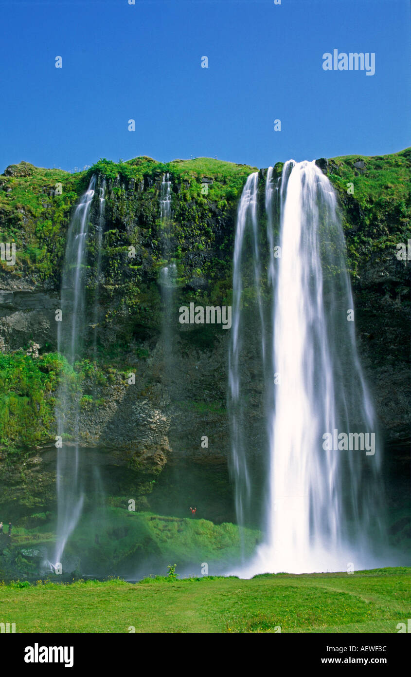 Cascade de Seljalandsfoss Islande dans le Sud Banque D'Images