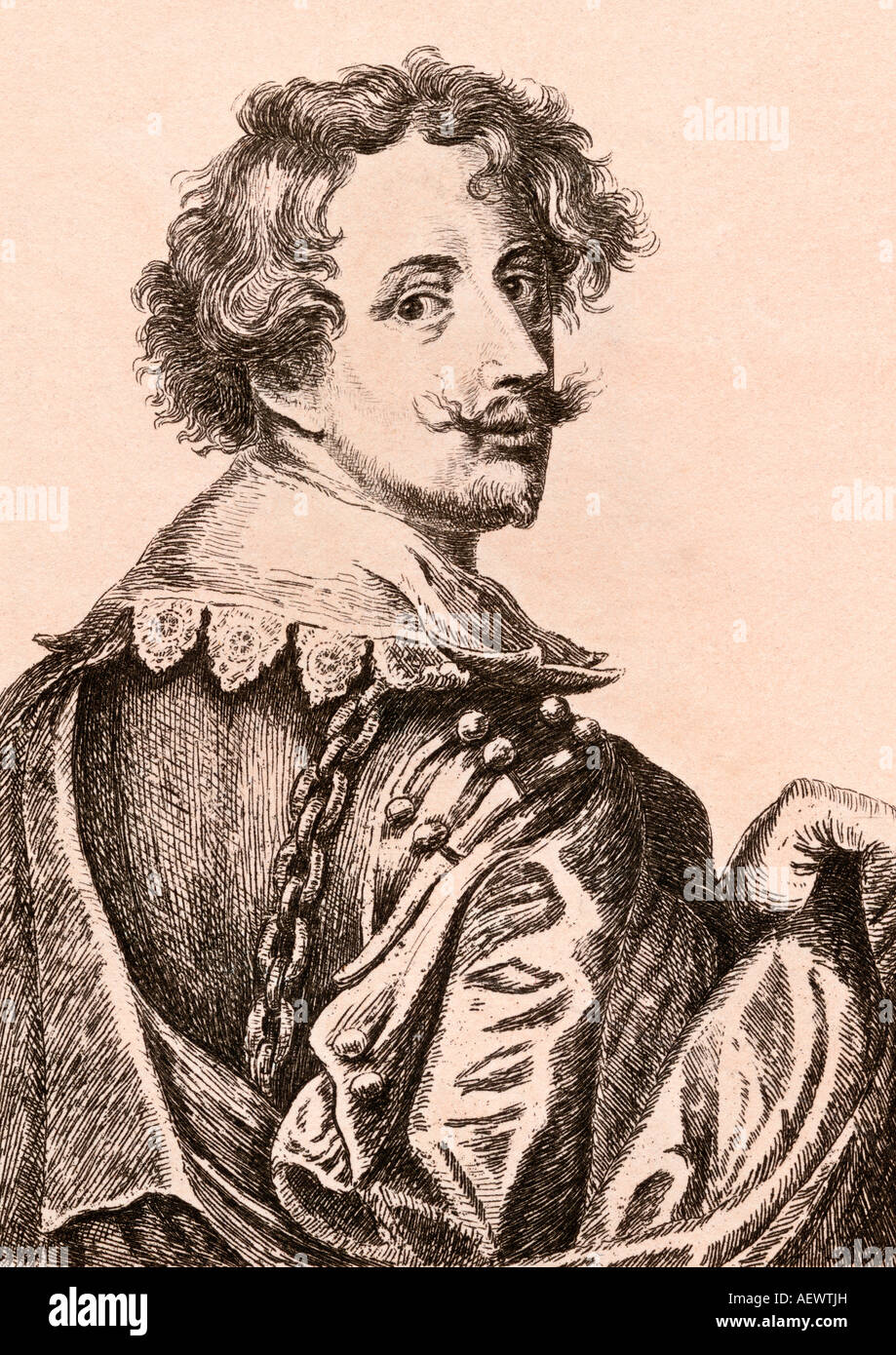 Sir Anthony van Dyck, 1599 - 1641. Artiste baroque flamand peintre pour la cour anglaise. Banque D'Images