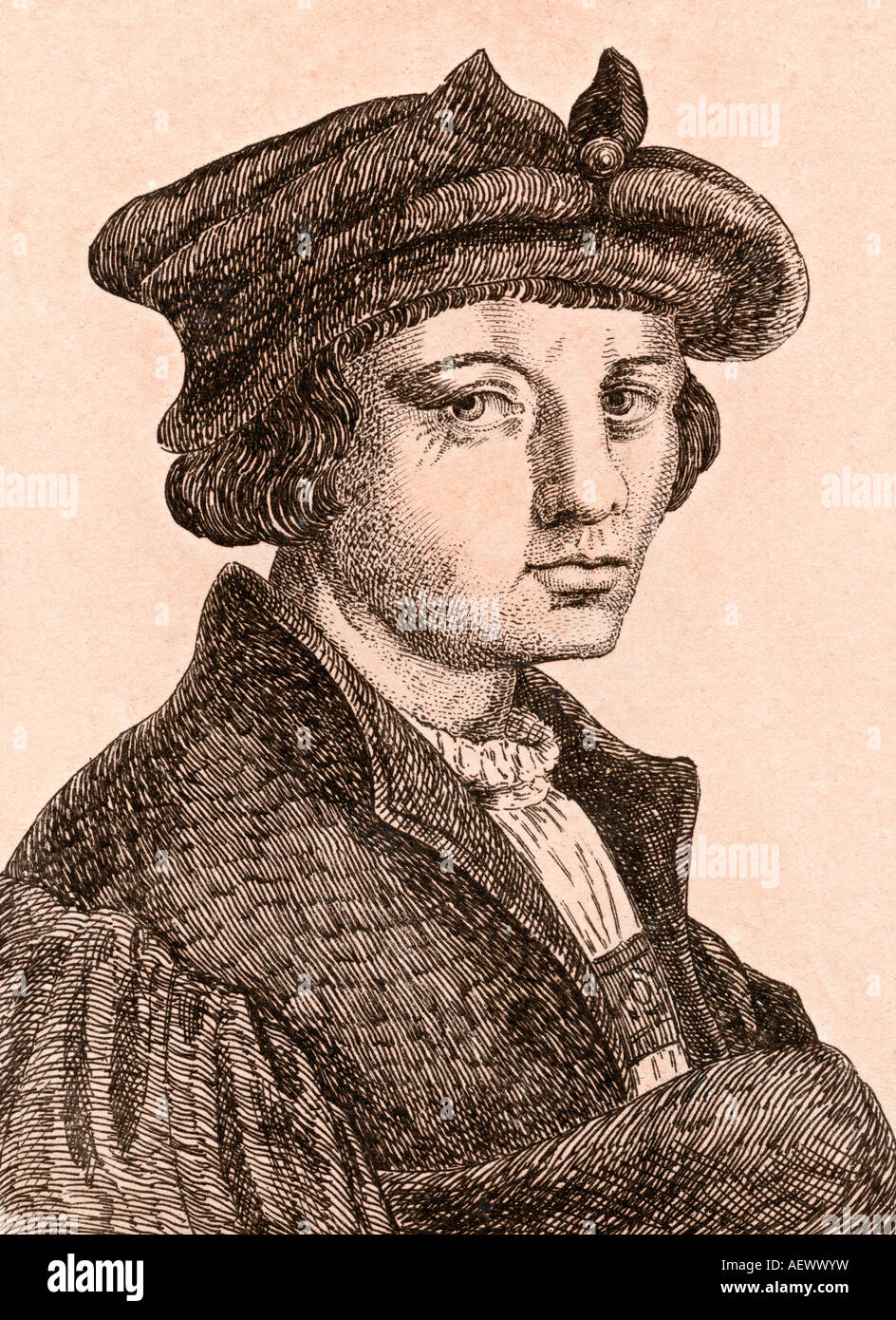 Lucas van Leyden, alias Lucas Hugensz ou Lucas Jacobsz, 1489 - 1533. Peintre et graveur hollandais en gravure et en bois. Banque D'Images