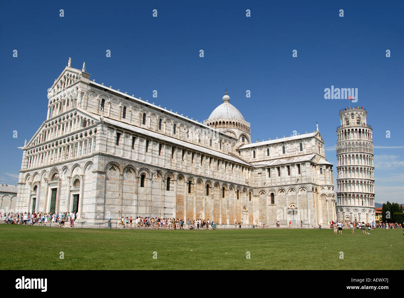 Cathédrale et la Tour Penchée de Pise, Pise Italie Banque D'Images
