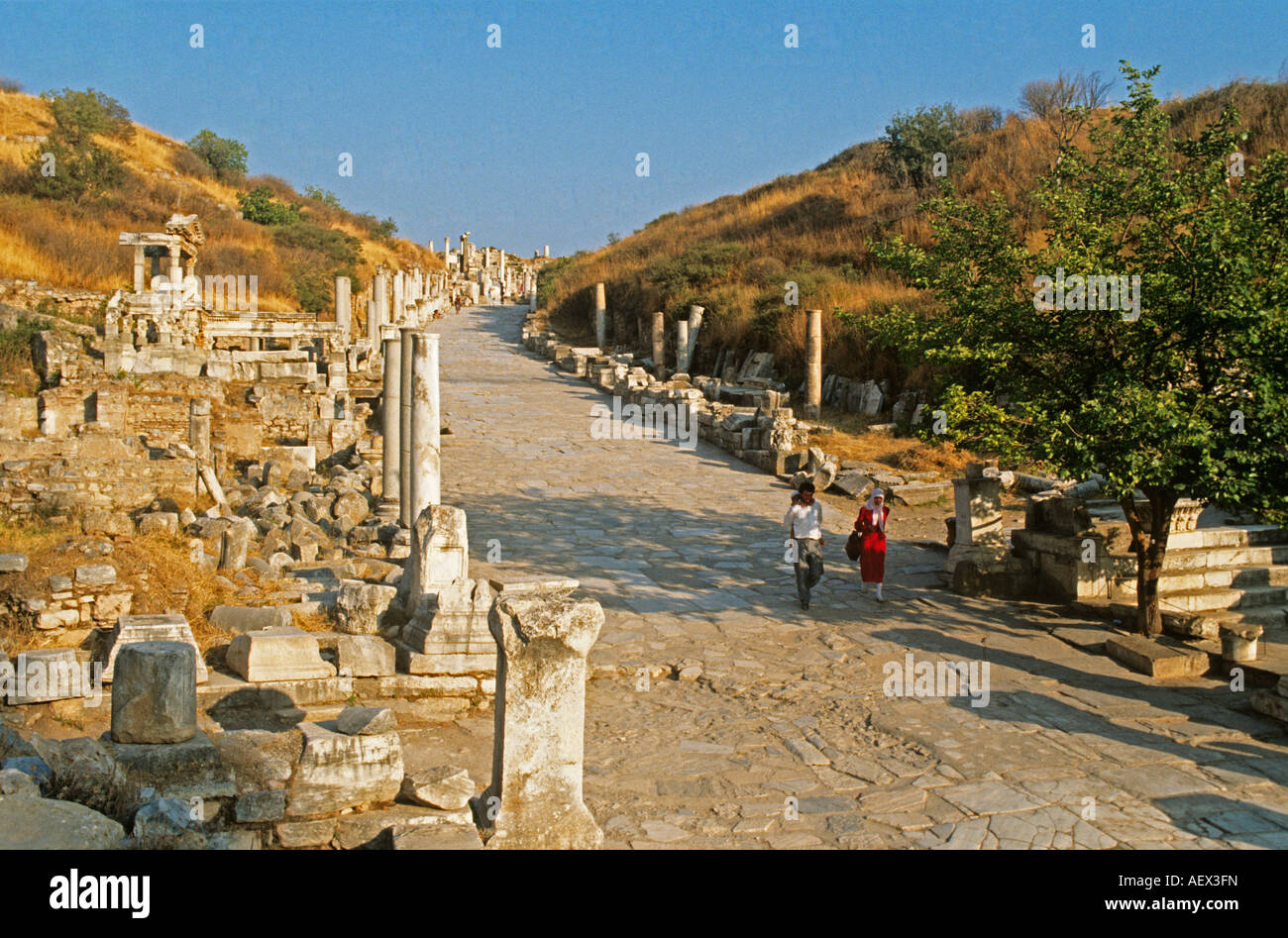 La Turquie, Ephèse Ephèse Curettes Road, a été une ville importante pendant plus de 8000 ans.Lorsque Auguste devint empereur en 27 av. Banque D'Images