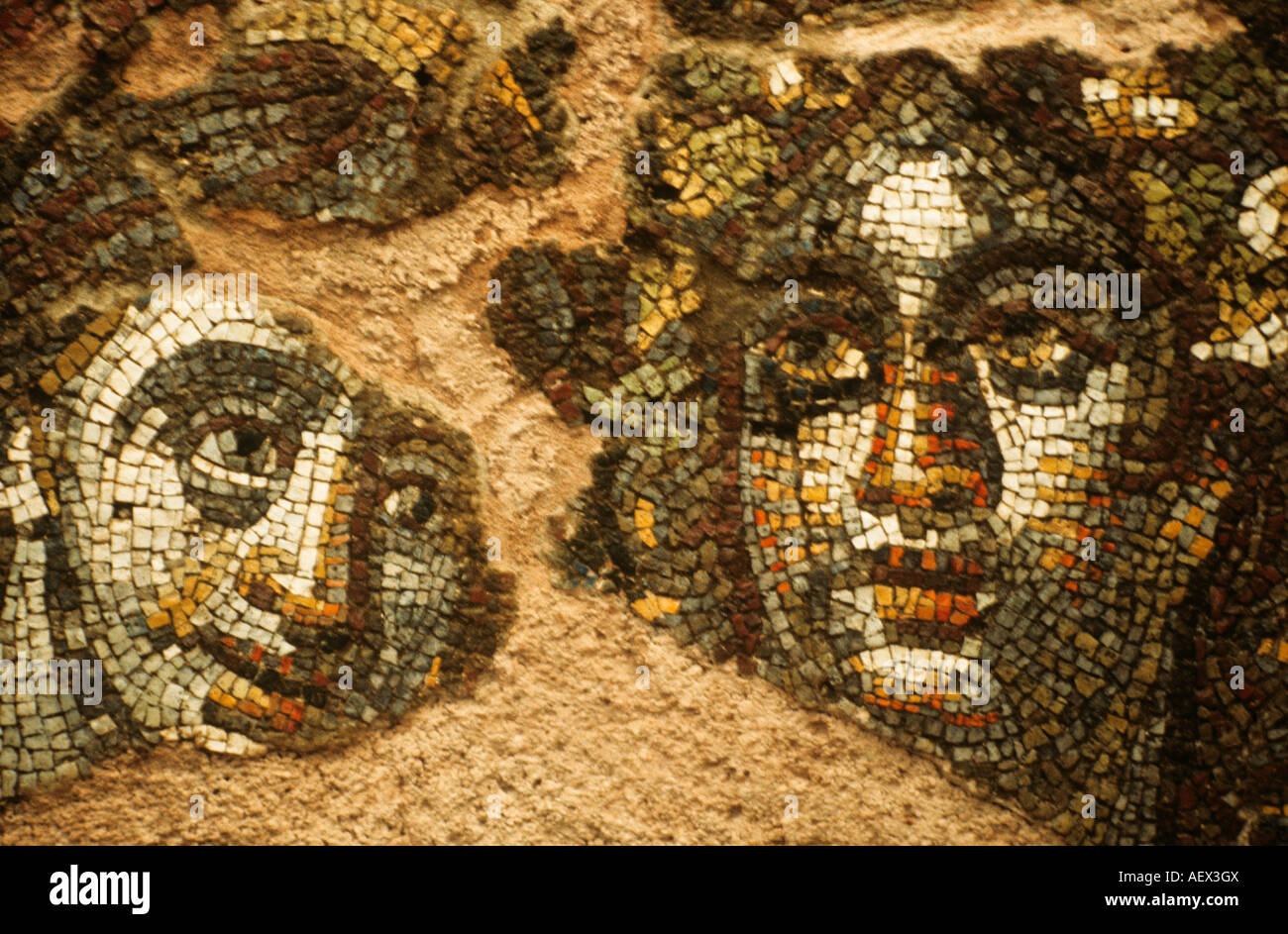 Éphèse, Turquie. La pente chambre mosaïque de Dionysos et Ariane.Ariadne était la fille du roi Minos de Crète. Elle a donné à la Banque D'Images