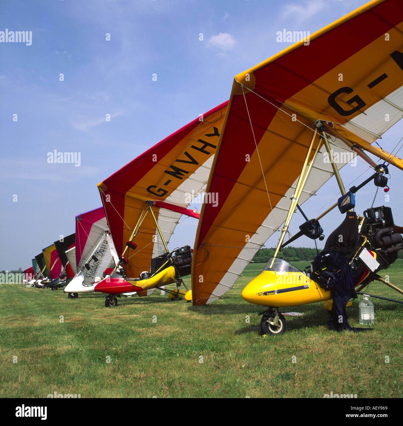 Microlite Flexwing avion à l'Aérodrome de Popham Hampshire Angleterre Banque D'Images