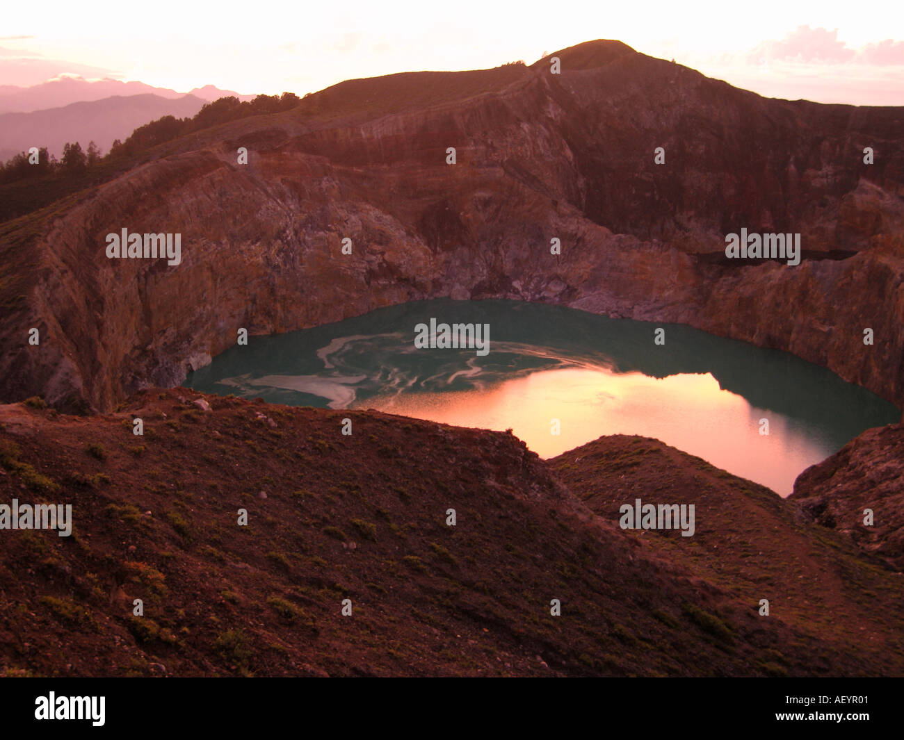 Kelimutu volcan l'île de Flores en Indonésie Banque D'Images