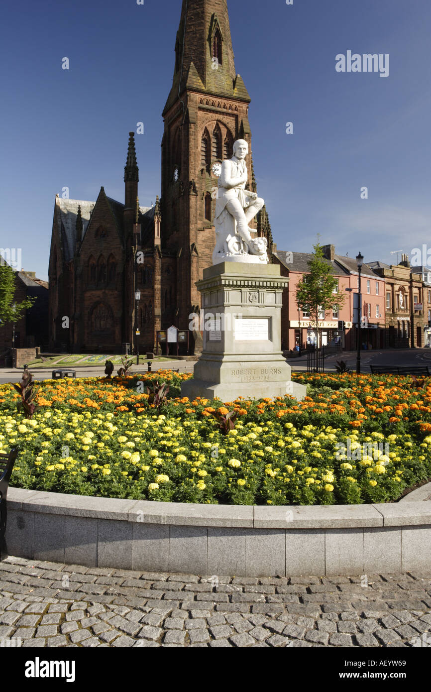 Statue de Robert Burns Dumfries Banque D'Images