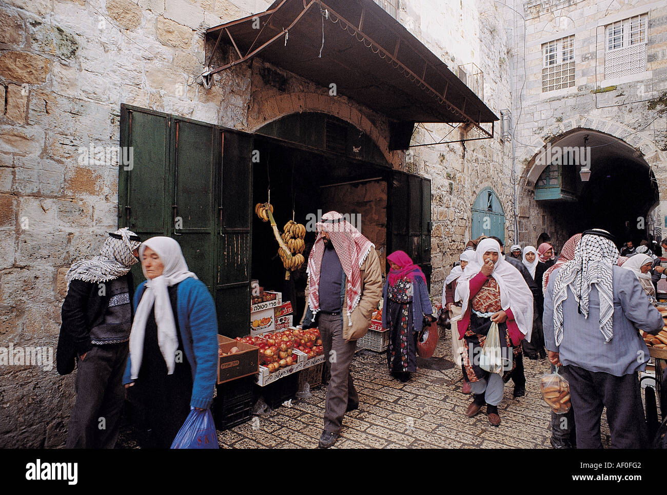 Les musulmans palestiniens à Jérusalem, Israël. Banque D'Images