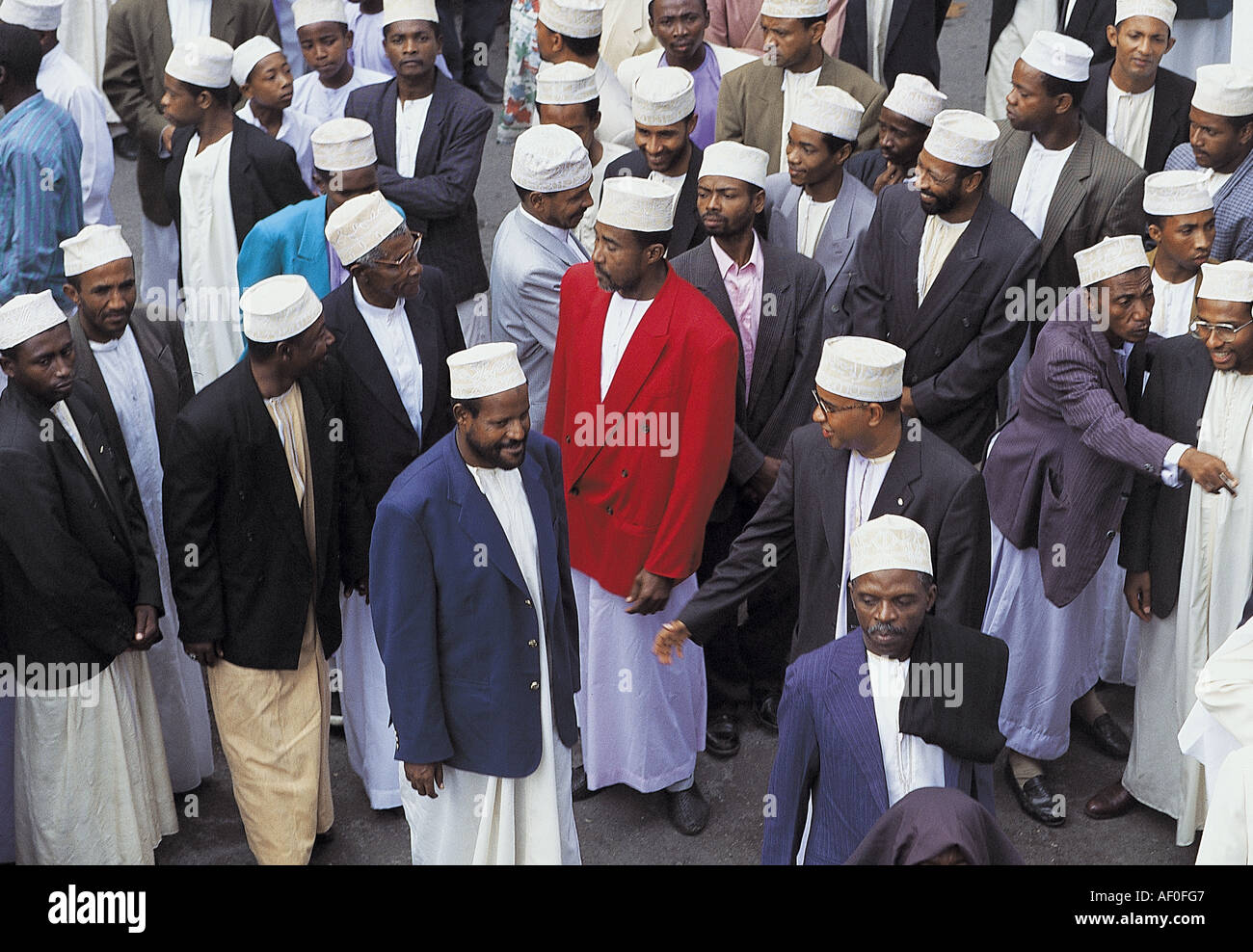 Les musulmans dans les Comores, l'Océan Indien. Banque D'Images