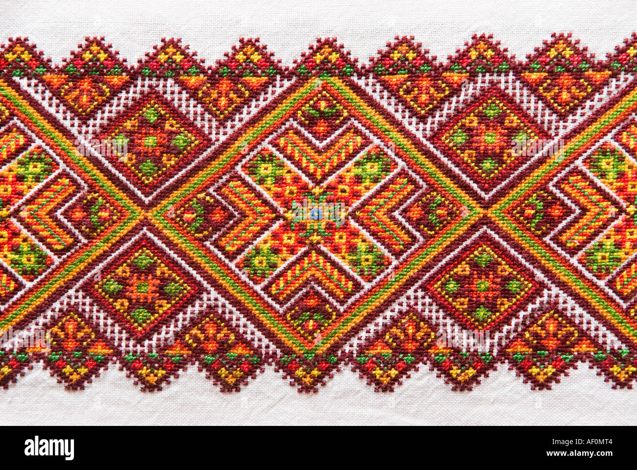 Textiles brodés à la main, typique de l'ouest de l'Ukraine Banque D'Images