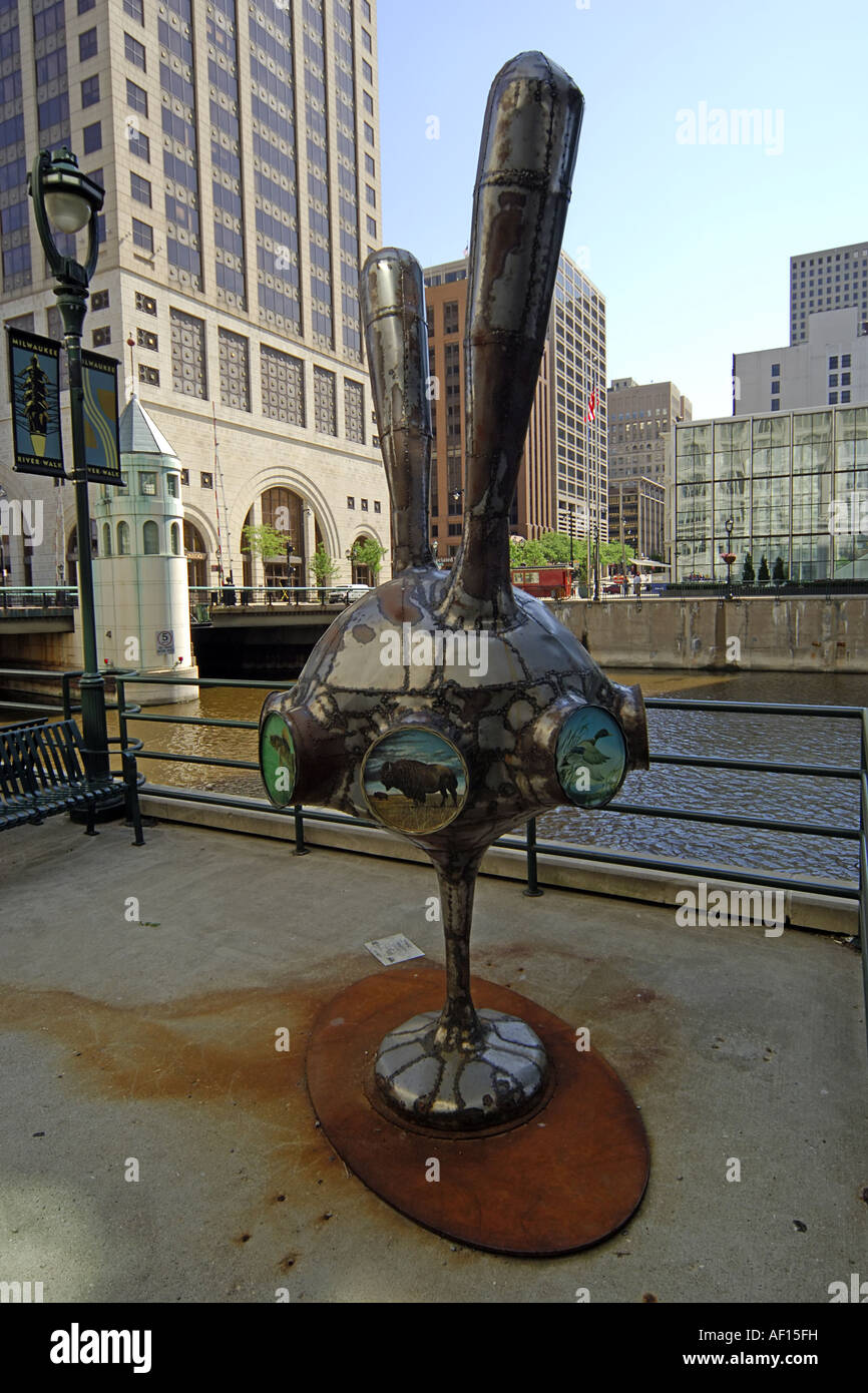 L'art moderne appelé Artig au centre-ville de Milwaukee Wisconsin WI Banque D'Images