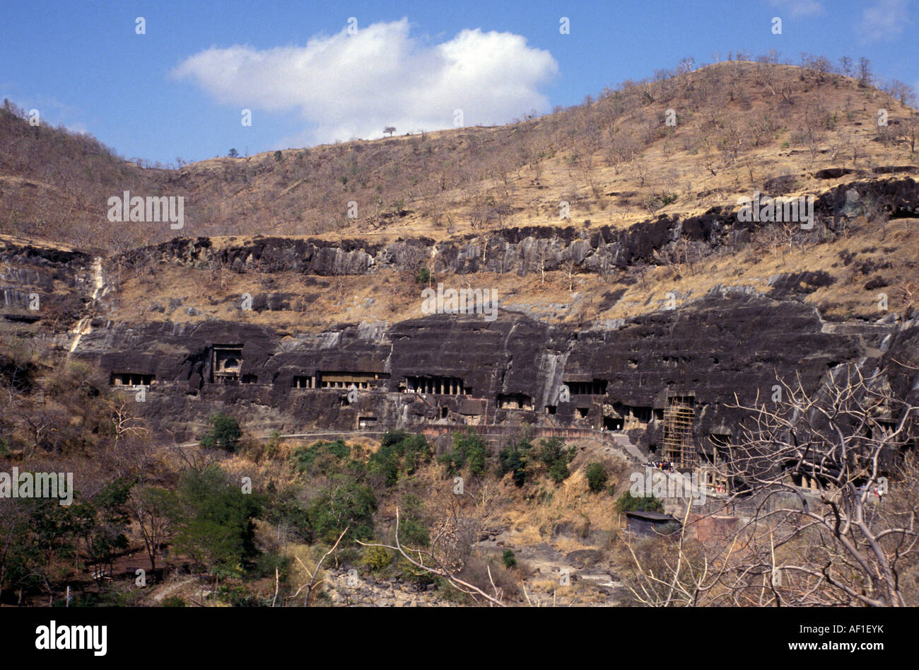 Le sud de l'Inde Maharashtra Aurangabad Ajanta Caves Temple Banque D'Images