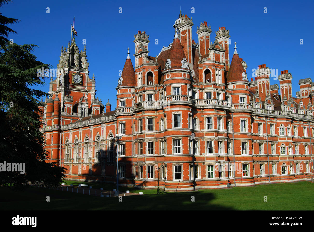 Le bâtiment du fondateur, Royal Holloway, Université de Londres, Egham Hill, Egham, Surrey, Angleterre, Royaume-Uni Banque D'Images