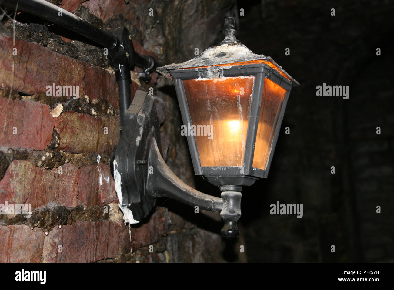 Style victorien lampe rue des alvéoles d'Édimbourg souterrain Banque D'Images