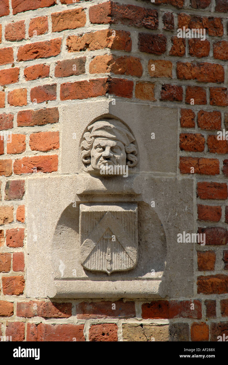 Détail du mur en Huidenvettersplein, Bruges Belgique Banque D'Images